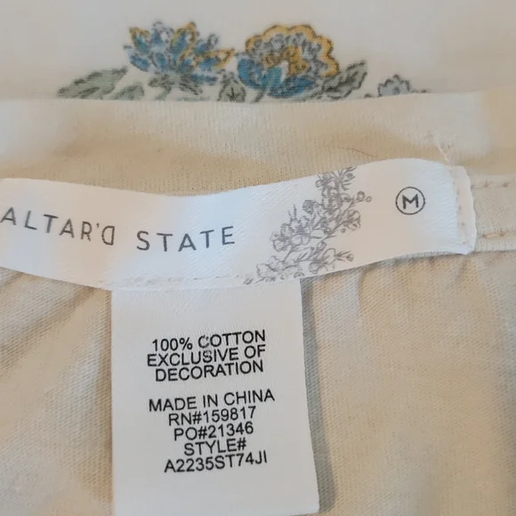 Altar'd State Cream Nashville Tee with Sequin Sleeves - Picture 2 of 4